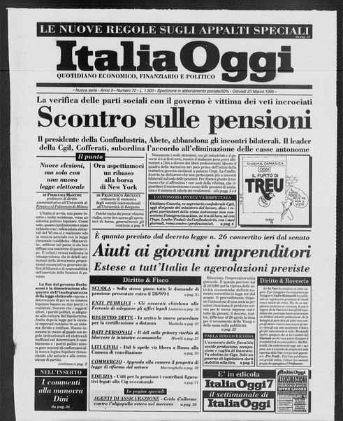 Italia oggi : quotidiano di economia finanza e politica